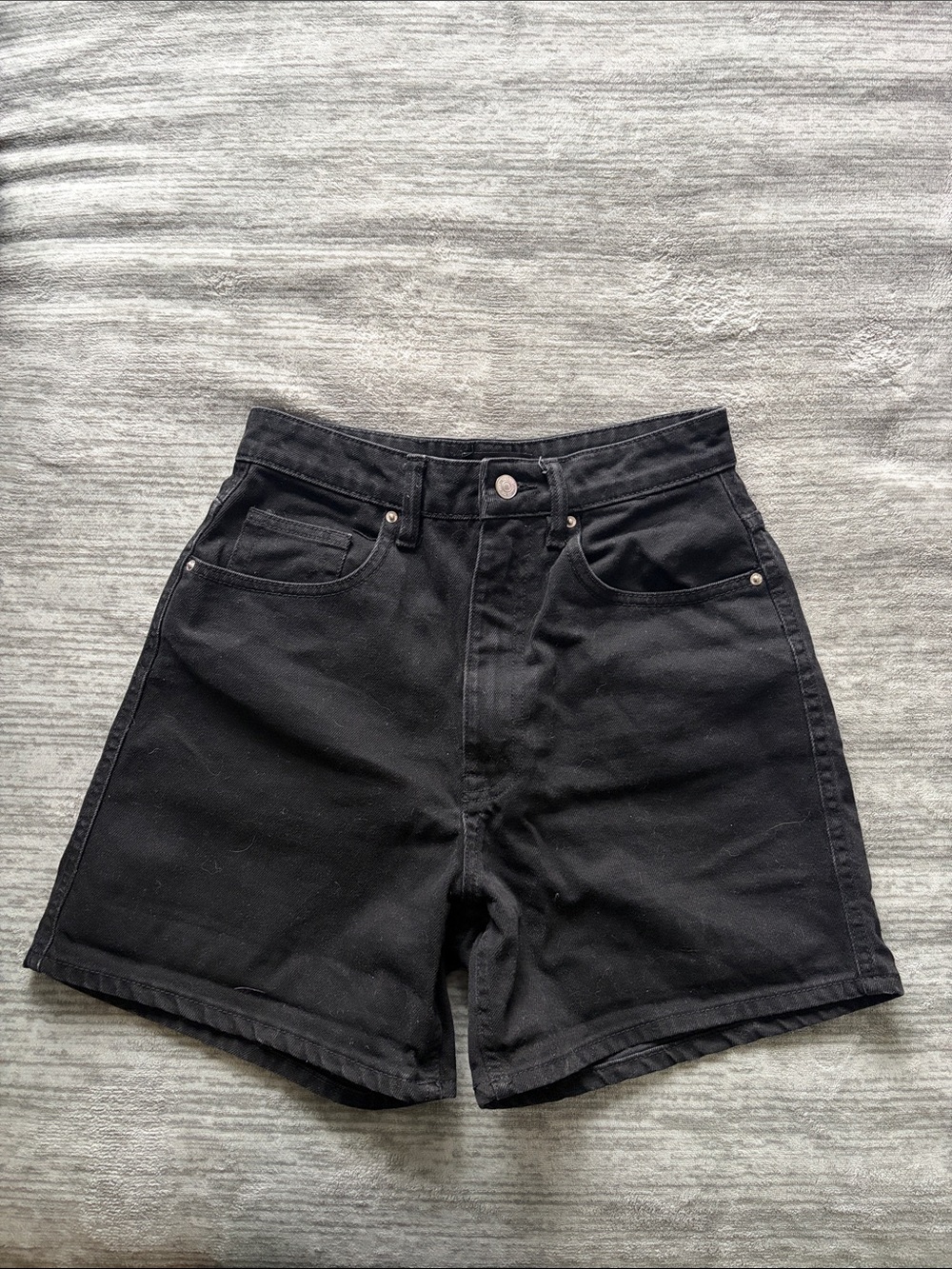 Zara Black High-Rise Denim Shorts